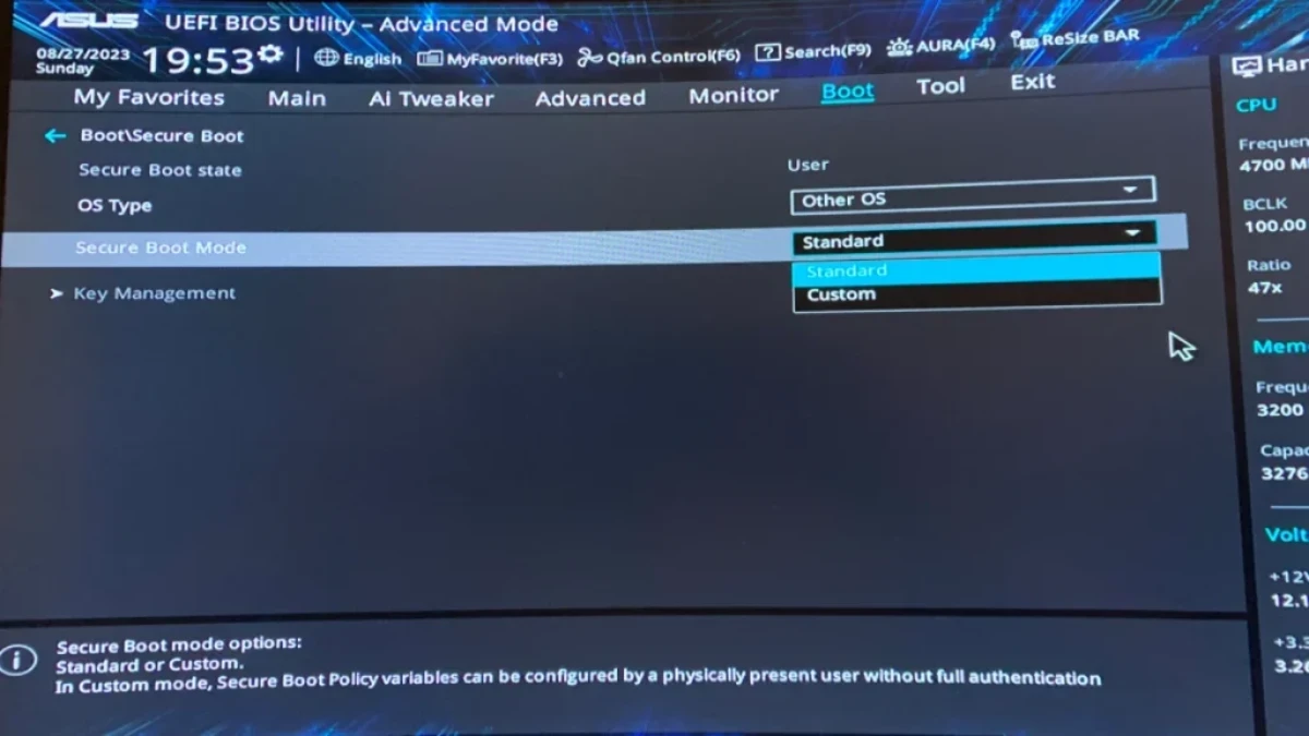 BF6 secure boot açma